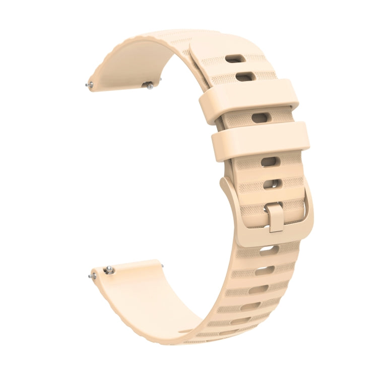 For Xiaomi MI Watch S1 22mm Wavy Dot Pattern Solid Color Silicone Watch Band(Beige)