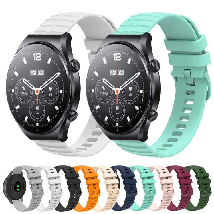 For Xiaomi MI Watch S1 22mm Wavy Dot Pattern Solid Color Silicone Watch Band(Beige)