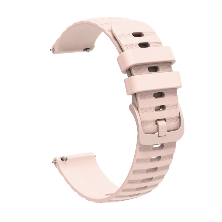 For Huawei Watch 3 22mm Wavy Dot Pattern Solid Color Silicone Watch Band(Pink)
