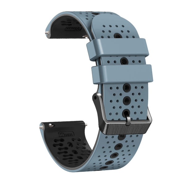 For Huawei Watch 3 Pro 22mm Perforated Two-Color Silicone Watch Band(Blue+Grey)