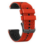 For Honor Magic Watch 2 46mm 22mm Perforated Two-Color Silicone Watch Band(Red+Black)