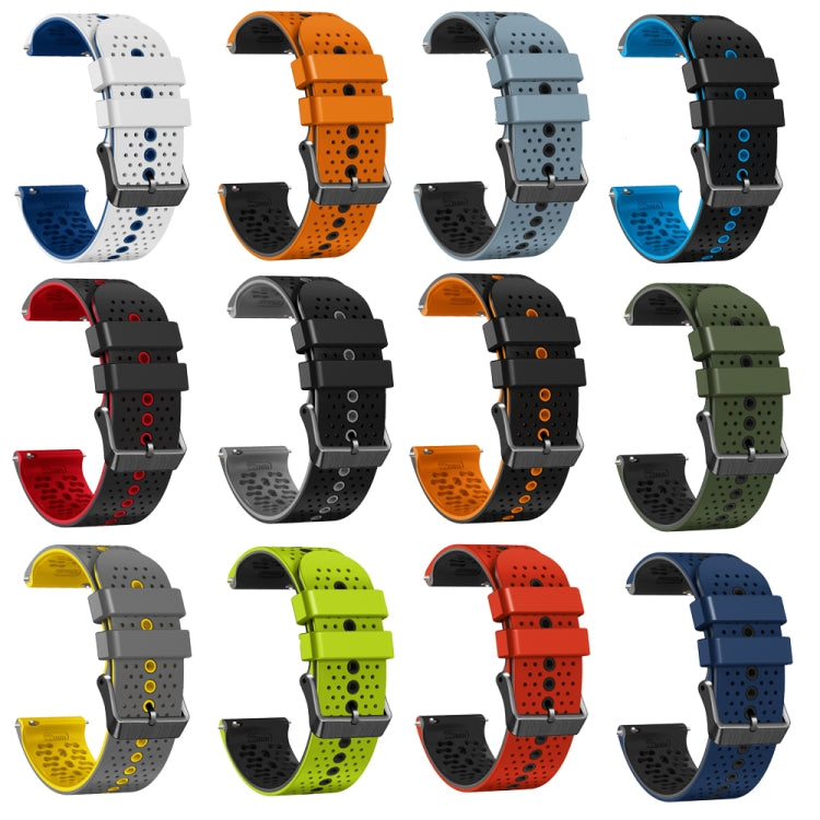 For Honor Magic Watch 2 46mm 22mm Perforated Two-Color Silicone Watch Band(Red+Black)