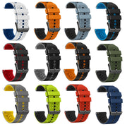 For Huawei Watch 3 Pro New 22mm Perforated Two-Color Silicone Watch Band(White+Blue)
