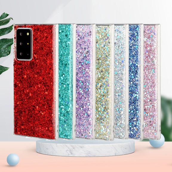 For Samsung Galaxy A03s EU Edition Glitter Sequins Epoxy TPU Phone Case(Blue)