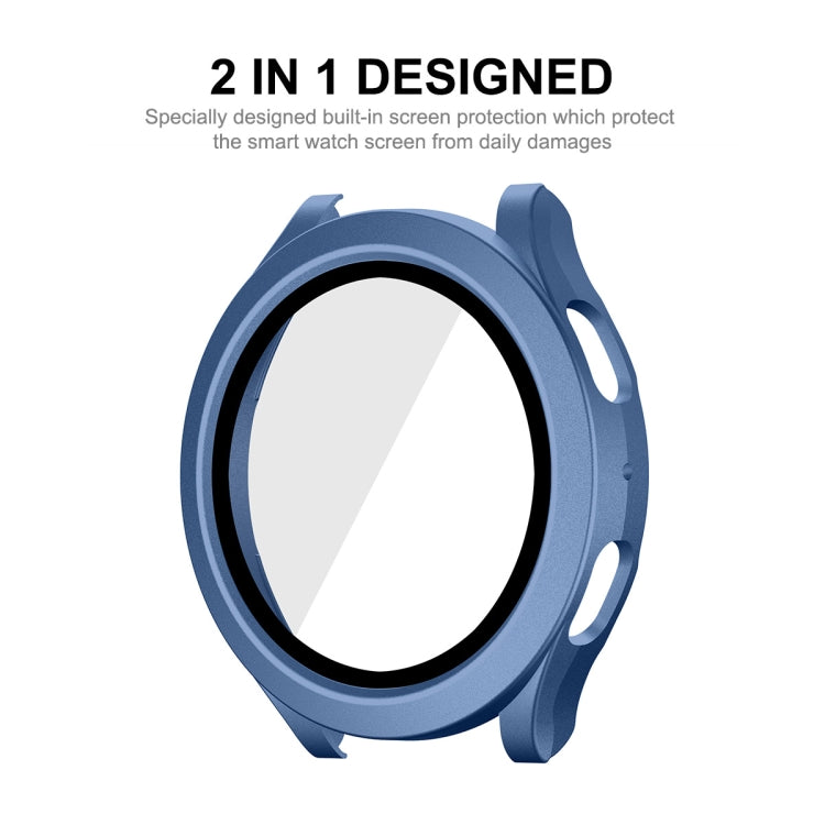 For Samsung Galaxy Watch4/5 40mm ENKAY Hat-Prince Water-resistant Full Coverage PC Frame + 9H Tempered Glass Case(Grey Blue)