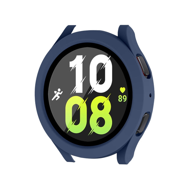 For Samsung Galaxy Watch4/5 44mm ENKAY Hat-Prince Water-resistant Full Coverage PC Frame + 9H Tempered Glass Case(Dark Blue) - Watch Cases by ENKAY