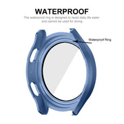 For Samsung Galaxy Watch4/5 44mm ENKAY Hat-Prince Water-resistant Full Coverage PC Frame + 9H Tempered Glass Case(Dark Blue) - Watch Cases by ENKAY