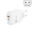 PD04 PD20W Type-C + QC18W USB Mobile Phone Charger with LED Indicator, EU Plug(White) - USB Charger by PMC TechLife | Online Shopping South Africa | PMC TechLife | Buy Now Pay Later Mobicred