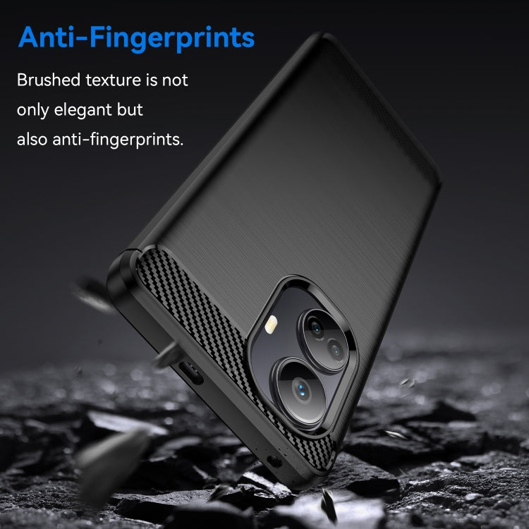 For Realme 10 Pro+ Brushed Texture Carbon Fiber TPU Phone Case(Black)