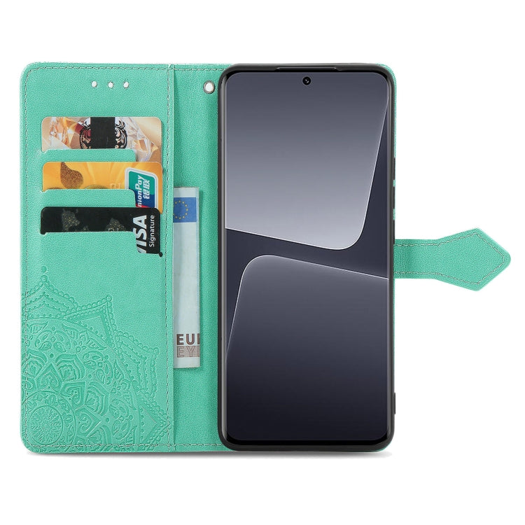 For Xiaomi 13 Mandala Flower Embossed Leather Phone Case(Green)