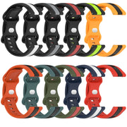 Compatible with Garmin Compatible witherunner 55 20mm Butterfly Buckle Two-Color Silicone Watch Band(Green+Black)