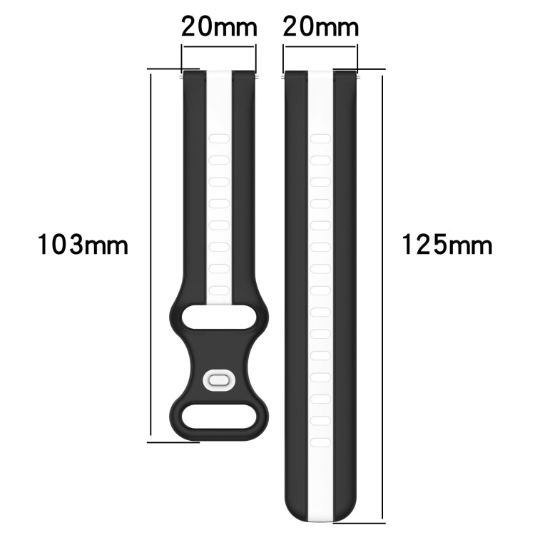 Compatible with Garmin Compatible witherunner 55 20mm Butterfly Buckle Two-Color Silicone Watch Band(Green+Black)