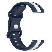 For Amazfit GTS 20mm Butterfly Buckle Two-Color Silicone Watch Band(White+Blue)