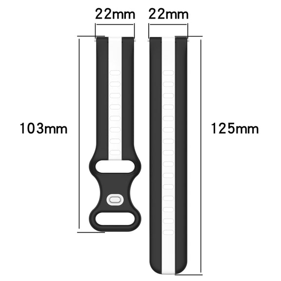 For Huawei GT2 Pro 20mm Butterfly Buckle Two-Color Silicone Watch Band(Black+Grey)
