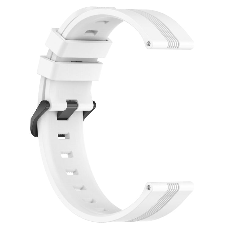 For Huawei Watch 2 20mm Concave Striped Slicone Watch Band(White)