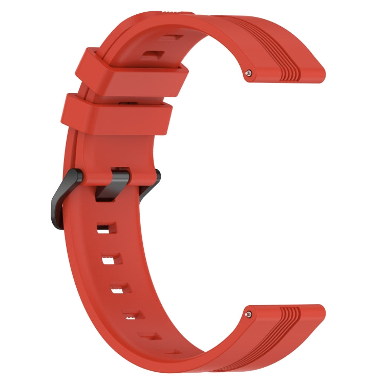 For Huawei Watch 2 20mm Concave Striped Slicone Watch Band(Red)