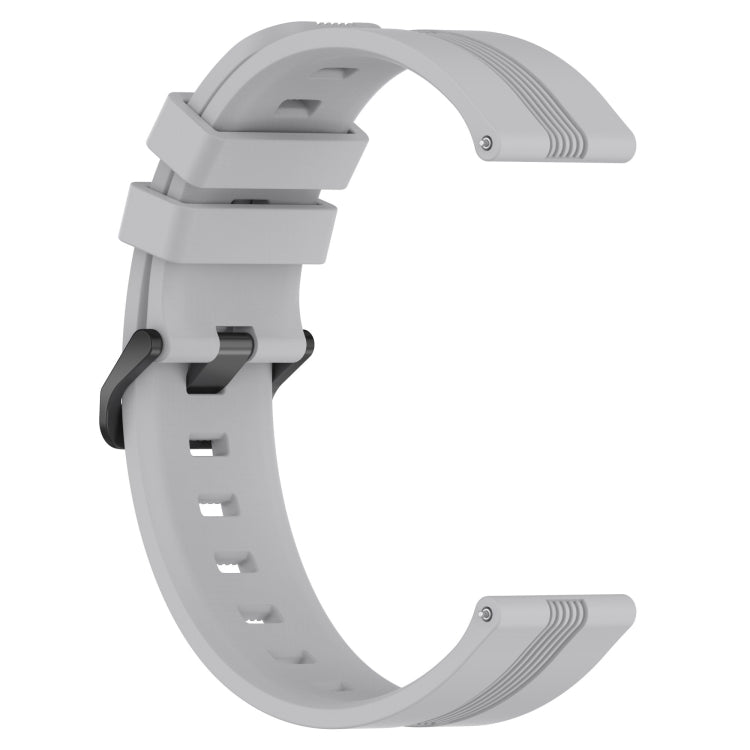 Compatible with Garmin Compatible witherunner 158 20mm Concave Striped Slicone Watch Band(Grey)