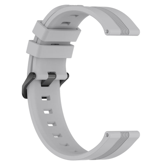 Compatible with Garmin Compatible witherunner 158 20mm Concave Striped Slicone Watch Band(Grey)