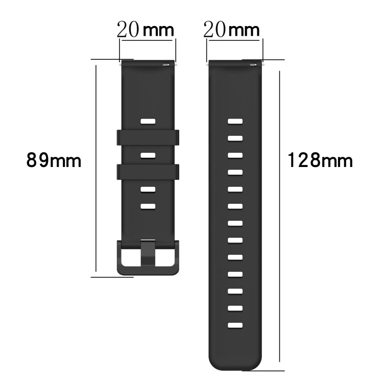 Compatible with Garmin Compatible witherunner Sq2 20mm Concave Striped Slicone Watch Band(Navy Blue)