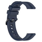 For Samsung Galaxy Watch4 44mm 20mm Concave Striped Slicone Watch Band(Navy Blue)