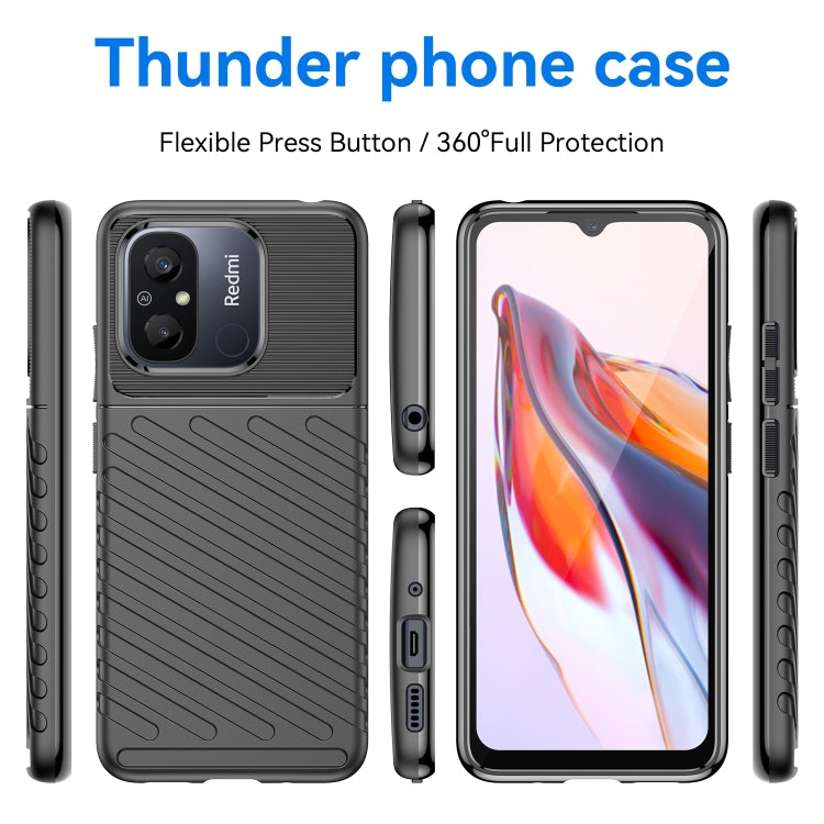 For Redmi 12C Thunderbolt Shockproof TPU Protective Soft Phone Case(Black)