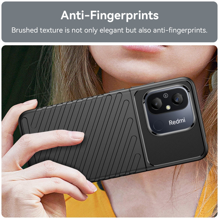 For Redmi 12C Thunderbolt Shockproof TPU Protective Soft Phone Case(Black)