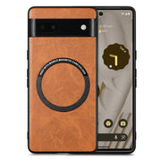 For Google Pixel 6A Solid Color Leather Phone Case(Brown)
