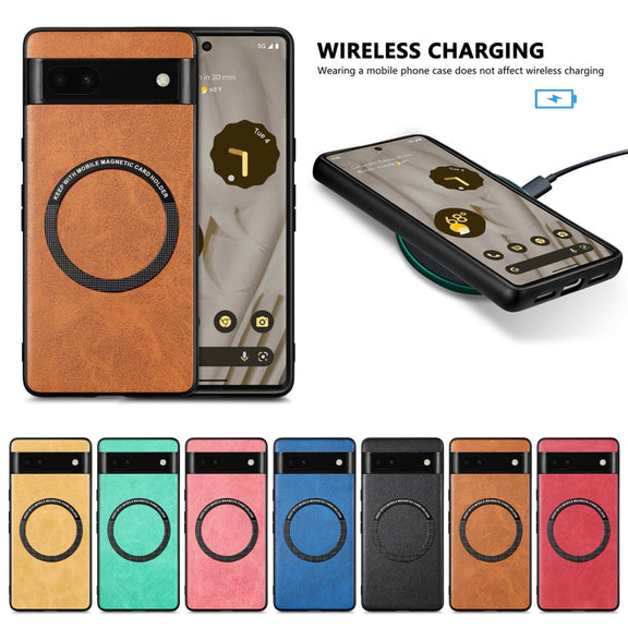 For Google Pixel 6A Solid Color Leather Phone Case(Brown)