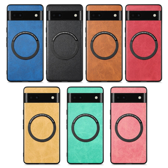 For Google Pixel 6A Solid Color Leather Phone Case(Brown)