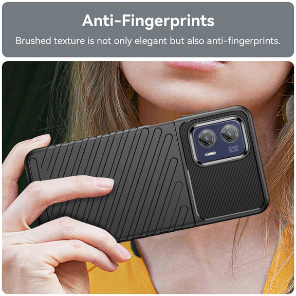 For Motorola Moto G73 Thunderbolt Shockproof TPU Protective Soft Phone Case(Black)