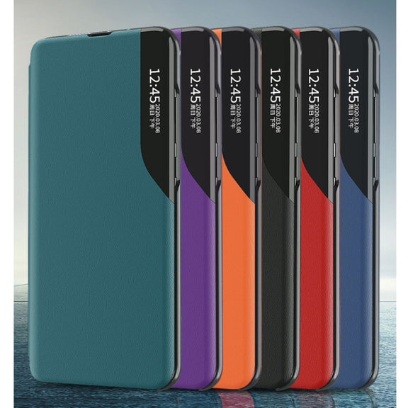 For Xiaomi Poco X5 Side Display Adsorption Leather Phone Case(Purple)