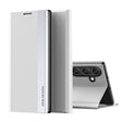 For Samsung Galaxy A34 5G Side Electroplated Adsorption Leather Phone Case(Silvr) - free shipping - PMC TechLife - Order now!