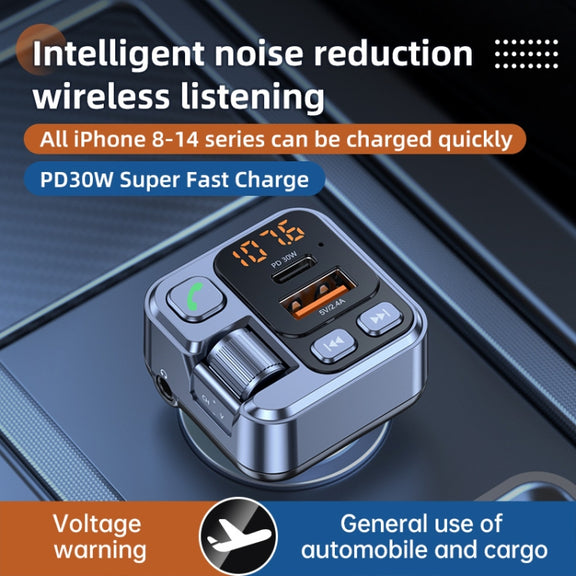 T16 MP3 Player Fast Charger Wireless Bluetooth 5.1 FM Transmitter Hands Free Car Kit