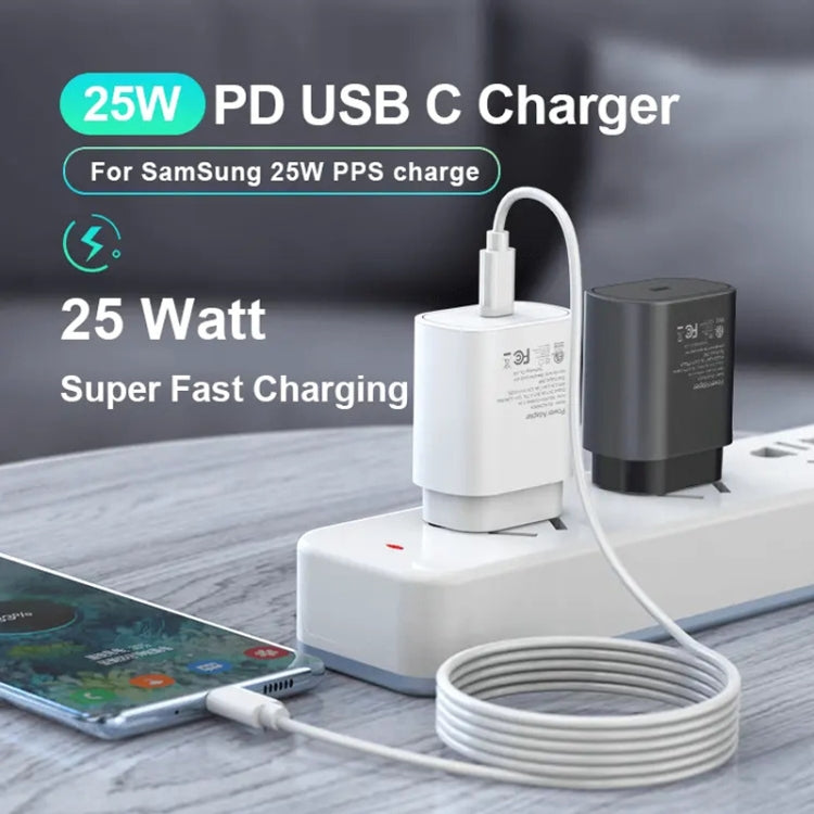 TA800 PD / PPS 25W Type-C Port Charger for Samsung, US Plug(White)