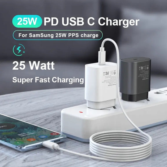 TA800 PD / PPS 25W Type-C Port Charger for Samsung, US Plug(White)