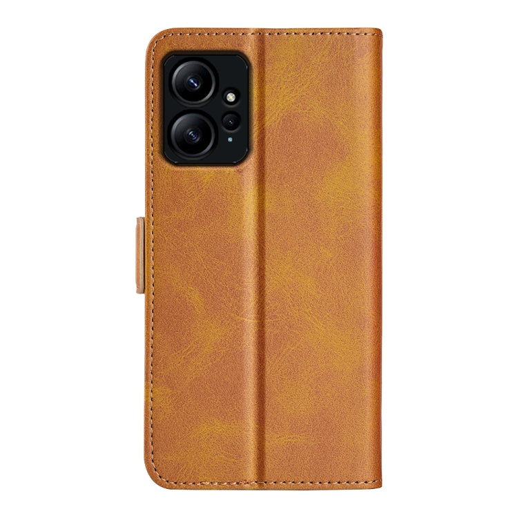 For Xiaomi Redmi Note 12 4G Global Dual-side Magnetic Buckle Horizontal Flip Leather Phone Case(Yellow)