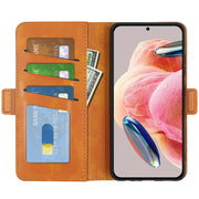 For Xiaomi Redmi Note 12 4G Global Dual-side Magnetic Buckle Horizontal Flip Leather Phone Case(Yellow)