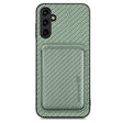 For Samsung Galaxy A34 5G Carbon Fiber Leather Card Magsafe Magnetic Phone Case(Green) - Galaxy Phone Cases by PMC TechLife | Online Shopping South Africa | PMC TechLife