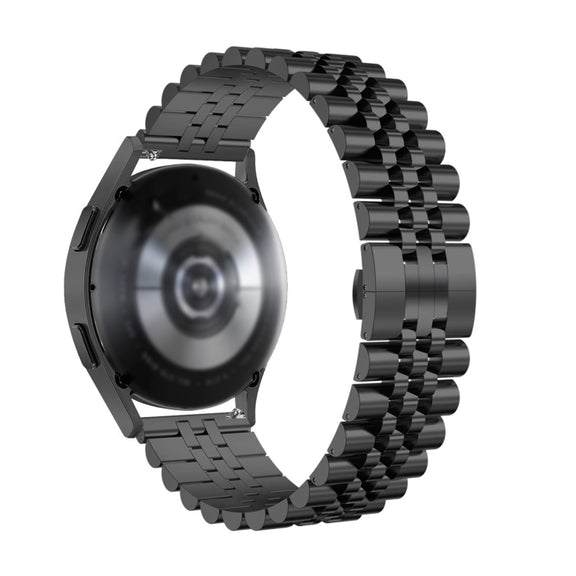 For Huawei Watch GT Runner Five Bull Half Round Stainless Steel Watch Band + Strap Removal Tool(Black)