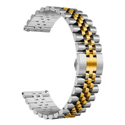 For Huawei Watch GT Runner Five Bull Half Round Stainless Steel Watch Band + Strap Removal Tool(Silver+Gold)