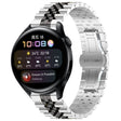 For Huawei Watch 3 / 3 Pro Five Bull Half Round Stainless Steel Watch Band + Strap Removal Tool(Silver+Black) -  by PMC TechLife | Online Shopping South Africa | PMC TechLife