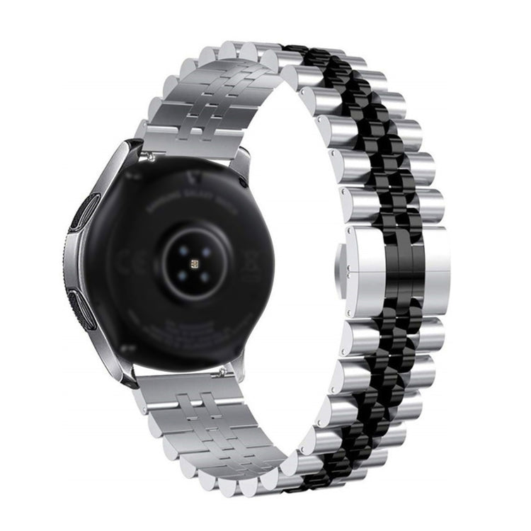 For Huawei Watch 3 / 3 Pro Five Bull Half Round Stainless Steel Watch Band + Strap Removal Tool(Silver+Black)