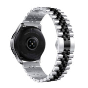 For Huawei Watch 3 / 3 Pro Five Bull Half Round Stainless Steel Watch Band + Strap Removal Tool(Silver+Black)