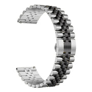 For Huawei Watch 3 / 3 Pro Five Bull Half Round Stainless Steel Watch Band + Strap Removal Tool(Silver+Black)