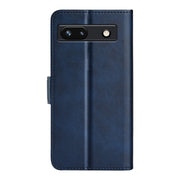 For Google Pixel 7a Dual-side Magnetic Buckle Leather Phone Case(Dark Blue)