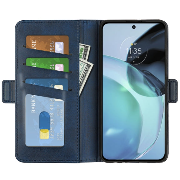 For Google Pixel 7a Dual-side Magnetic Buckle Leather Phone Case(Dark Blue)