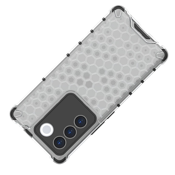 For vivo V27 / V27 Pro Shockproof Honeycomb Phone Case(Black)
