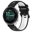 For Garmin Forerunner 265S 18mm Sports Two-Color Silicone Watch Band(Black+White) - Smart Wear by PMC TechLife | Online Shopping South Africa | PMC TechLife