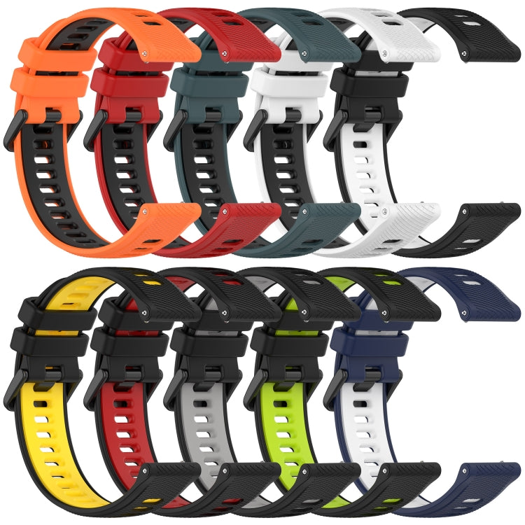 For Garmin Forerunner 265S 18mm Sports Two-Color Silicone Watch Band(Red+Black)