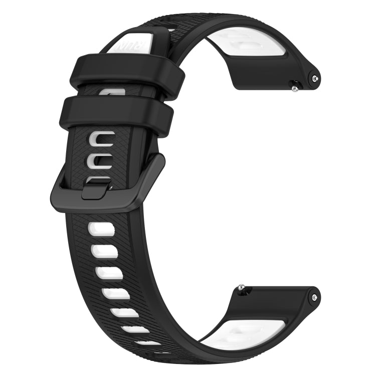 For Garmin Active S 18mm Sports Two-Color Silicone Watch Band(Black+White)